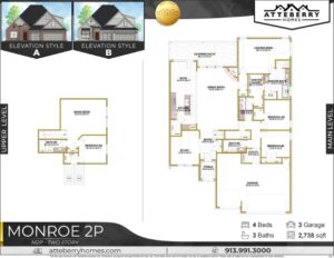 Monroe 2P M2P V26.1 (854x480) Atteberry Homes, New Homes Olathe KS
